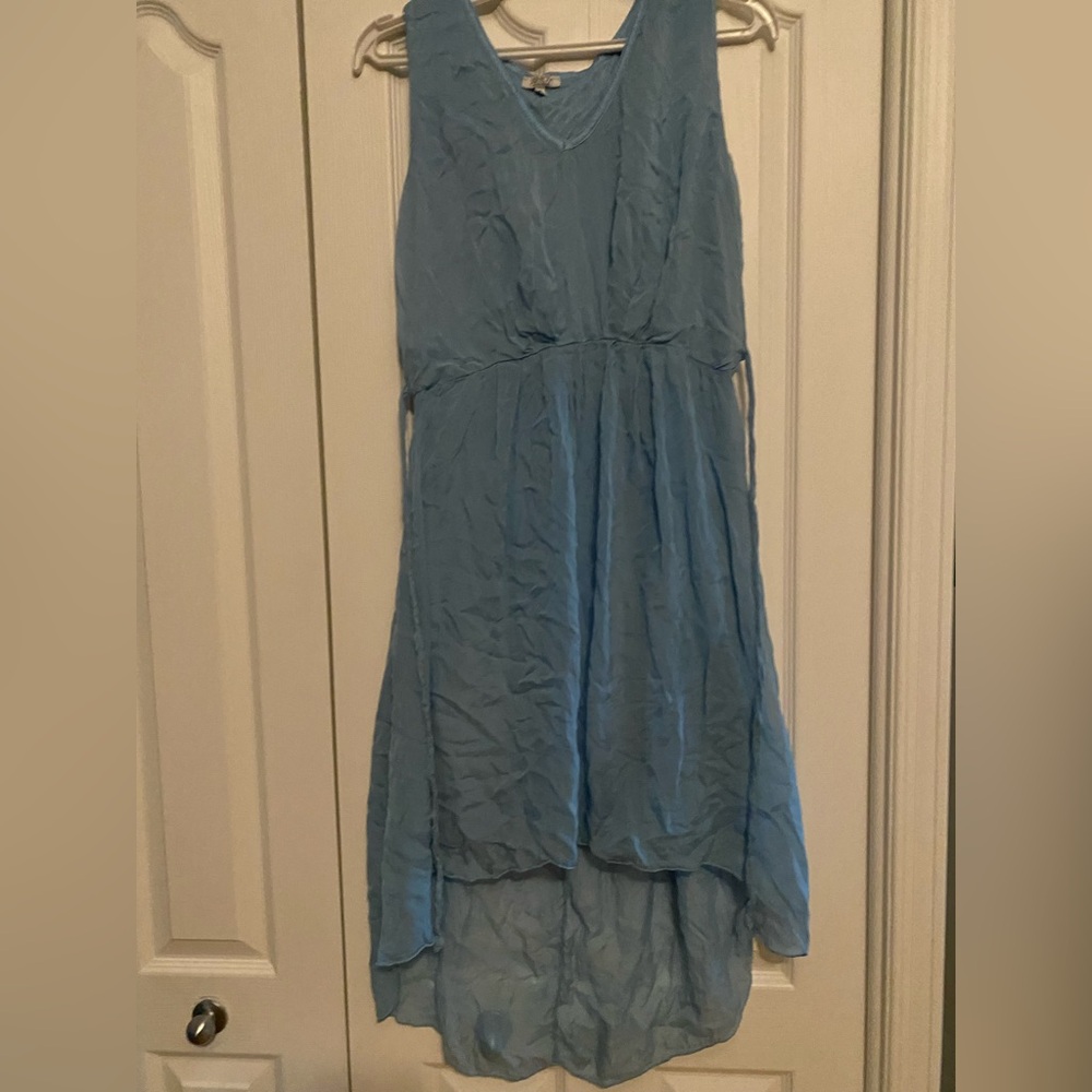 100% Silk High low powder blue dress